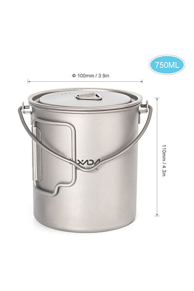 Choice كوب ماء Lixada خفيف الوزن من التيتانيوم بسعة 750 مل/900 مل/1100 مل مع ...