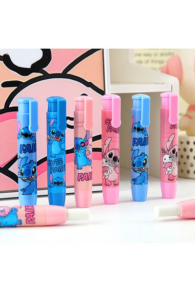 Choice Random one Disney Stitch Press Eraser Creative School Supplies Cute Writing Drawing Writing Pencil E