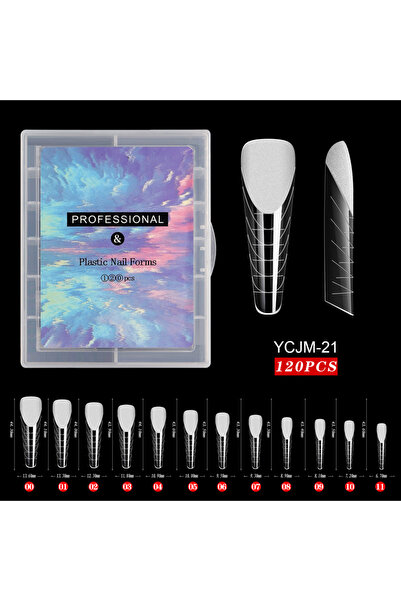 Choice مجموعة YCJM-21 من 120 قطعة من أظافر صناعية شفافة مزدوجة الأشكال بتغطية...