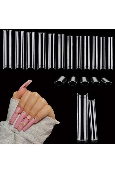 Choice WHITE 100pcs/Box XXL Extra Straight Nail Tips Long Square Coffin False Nails C Curved ABS Fake Nails