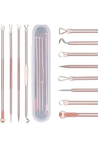Choice 4Pcs Gold 4Pcs Blackhead Remover Acne Needle Facial Cleansing Acne Extractor Remove Blackhead Pores