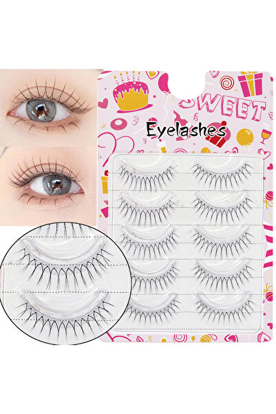 Choice BLACK-SJ-2401 5 pairs of natural transparent stem eyelash fairy false eyelash hand rib hair U-shaped