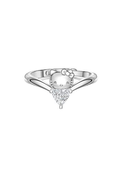 Choice 1 Y2k Hello Kitty Ring Sweet Cute Kitty Cat Love Bowknot Rings Simple Fashion Opening Adjustable Ri.