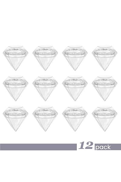 Choice Large 43g 12PCS 12PCS/set Diamond Shape Candy Box Food Grade Transparent Plastic Candy Container Hal