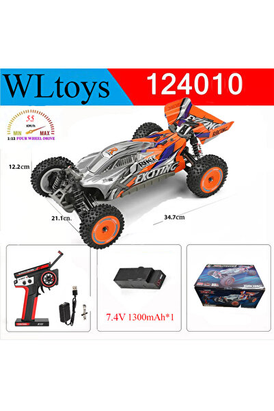 Choice أحدث سيارة سباق Wltoys 124010 V8 1/12 2.4G RC باللون البرتقالي، دفع رب...