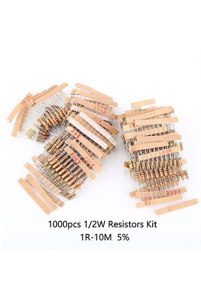 Choice 1000PCS Resistor Kit 1/2W 1R-10M ohm 5% Carbon Film Resistor Assortment Kit 100Values for DIY Pro...