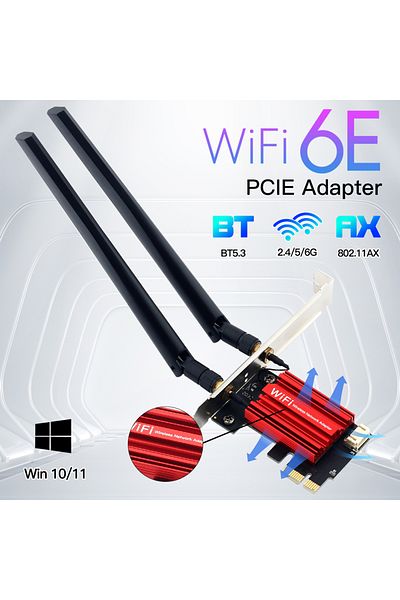 fenvi محول واي فاي Pce Axe210s Wifi 6e Ax210 PCIe 5400 ميجابت في الثانية لبطاقة شبكة إيثرنت لاسلكية Bt 5.3 2.4 جيجاهرتز/5 جيجاهرتز/6 جيجاهرتز
