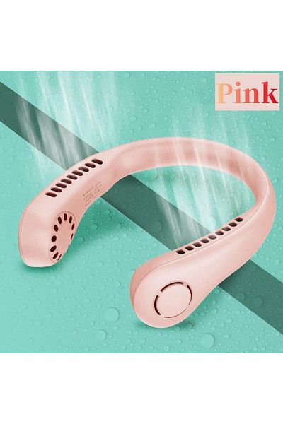 Choice L21 Pink Portable Neck Fan MINI Electric Ventilador Silent Neckband Wearable Cooling FAN USBRecharge