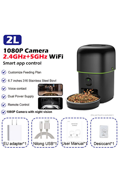 Choice 2L WiFi 1080P Camera Automatic Cat Feeder Camera Pet Smart Cat Food Ki...