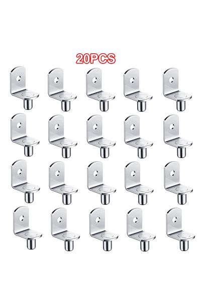 Choice 20pcs Silver-20PCS 20Pcs Shelf Brackets Support Studs Pegs 5mm Metal Pin Shelves Seperator Furniture
