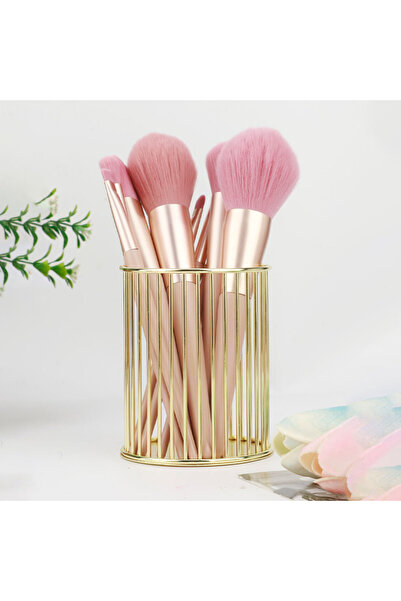 Choice خط عمودي - دلو تخزين فرش المكياج من المعدن الذهبي/سلة تخزين أدوات مكتب...