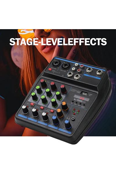 Choice 4 channel Mixer Dj Mixing Console Met Bluetooth 48V Phantom Power Monitor Karaoke Systeem Usb Mix...