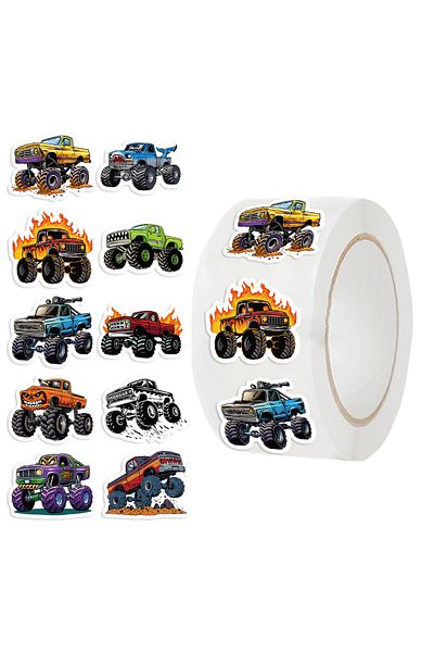 Choice 500PCS 500pcs Monster Truck Stickers Roll Sticker Vinyl Stickers For Teens Adults Decals For Loptop