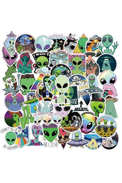 Choice 50PCS 50PCS New Alien Cartoon Graffiti Boy Toy Luggage Laptop Helmet Waterproof Without Leaving Glue