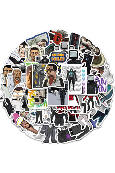 Choice 50 قطعة من ملصقات Skibidi المضحكة للحمام، ألعاب PVC، كرتون، دراجة ناري...