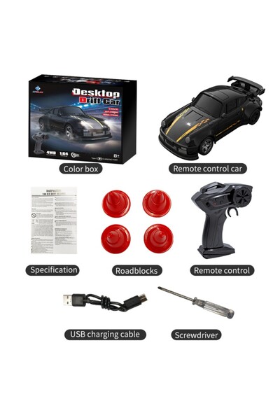 Choice سيارة سباق KF20 1:64 RC Drift سوداء عالية السرعة 2.4G رباعية الدفع سيا...