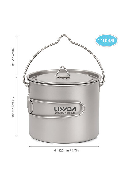 Choice كوب ماء Lixada خفيف الوزن من التيتانيوم بسعة 750 مل/900 مل/1100 مل مع ...