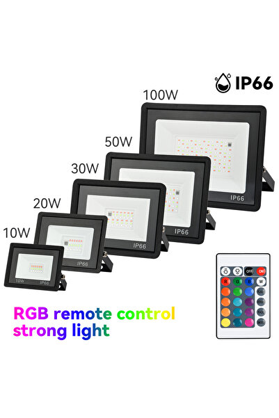 Choice 200W RGB RGB Flood Light 100W 50W 30W 20W 10W RGB Reflector IP66 Waterproof LED Spotlight 220V Proje