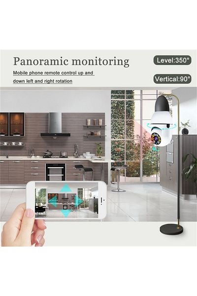 Choice كاميرا V380 Bulb بدقة 1080 بكسل بدون بطاقة SD، كاميرات مراقبة IP بدقة 5 ميجابكسل، كاميرا شبكة منزلية لاسلكية بزاوية 360 درجة