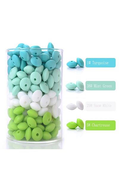 Choice النمط 5 50 قطعة/الوحدة 12 مم سيليكون فاصل الخرز ل DIY سحر حديثي الولادة الرضاعة إكسسوارات قلادة حزمة