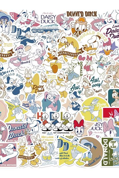 Choice 50PCS 50pcs Disney Cute Cartoon Donald Duck Stickers For Kids Gifts Toys Laptop Phone Scrapbook Diar