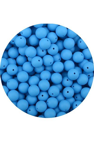 LOFCA أزرق سماوي غامق LOFCA 15 مم 20 قطعة/مجموعة خرز سيليكون فضفاض آمن لتسنين الأطفال خرز دائري DIY