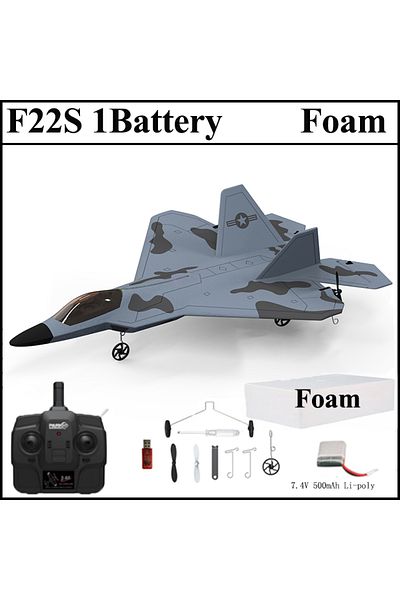 Choice Gyro 1B Foam 2024 New F22S 2.4G 4CH 3D6G RC Airplane Raptor F22 Warplane WLtoys A180 Upgrade Version