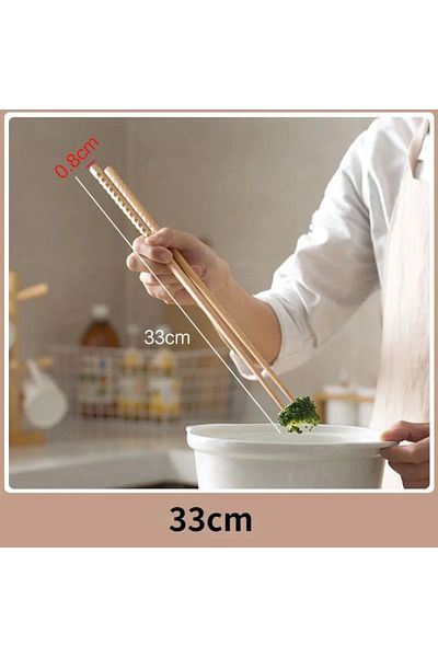 Choice 33cm Hot Pot Chopsticks Extended Fried High Temperature Resistant Household Solid Wood Anti-slip Ant
