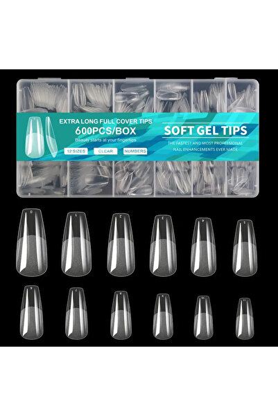 Choice 600 قطعة - 600 قطعة من أطراف الأظافر الهلامية الناعمة، أطراف أظافر أكر...