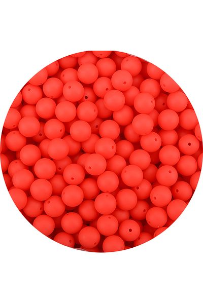 LOFCA 20 قطعة من خرز السيليكون السائب من LOFCA مقاس 15 مم باللون الأحمر القرمزي، خرز دائري آمن لتسنين الأطفال، يمكنك صنعه بنفسك