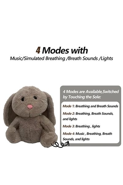DUTRIEUX Relief Bunny Creative Cute Cartoon Hugging Fruit Rabbit Plush Stuffed Toys with Music and Breathing