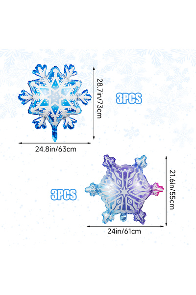 Choice 6 قطع أخرى من بالونات رقائق الألومنيوم على شكل رقاقات ثلج متدرجة، موضو...