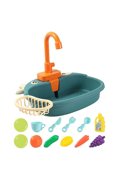 Choice blue Kids Kitchen Sink Toys Simulation Electric Dishwasher Mini Kitchen Food Pretend Play House Toy