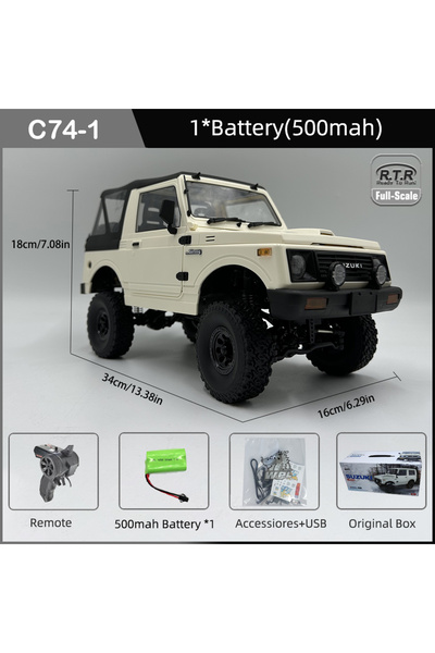 Choice سيارة جيمني واريور C74-1 1/10 RC WPL C74-1 سيارة جيمني واريور JA11 للتحكم عن بعد، دفع رباعي، 2.4 جيجا هرتز، محاكاة الزاحف