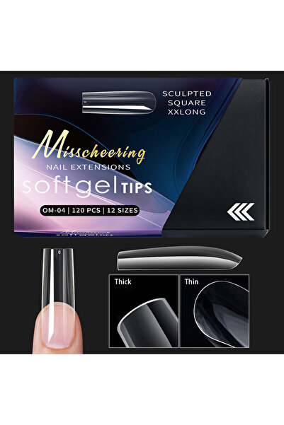 Choice1 04 120 قطعة من أطراف الأظافر الصناعية ذات شكل اللوز الخنجري الشفاف ال...