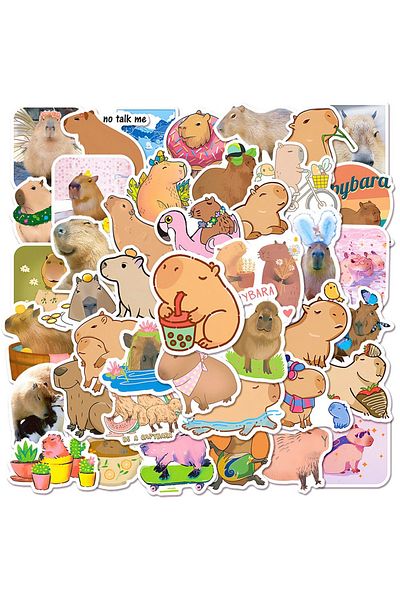Choice 50pcs Capybara 50pcs Cute Capybara Stickers Notebook Laptop Phone Luggage Skateboard Car Bike Cartoo