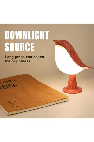 Choice red Small Desk Lamp, Bird Lamp Bedside Lamps with 3 Color Temperature and Touch Sensor,Cordless Lamp