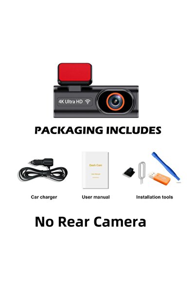 Choice14 None Type 1 QOZ Dash Cam Dual Lens 4K UHD Recording Car Camera DVR N...