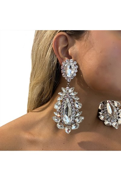 Choice Silver Earring XSBODY Statement Pendant Earrings for Women Vintage Rhi...
