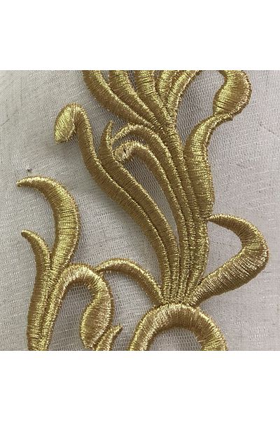 Choice 1Piece 1 Pcs Gold Neckline collar Lace Fabric Trims Sew On Patches Embroidery For Wedding Appliques