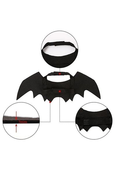 Choice A Creative Cute Pet Clothes Black Bat Wings Carrier Costume Cosplay Cat and Dog Party Pet Supplies .