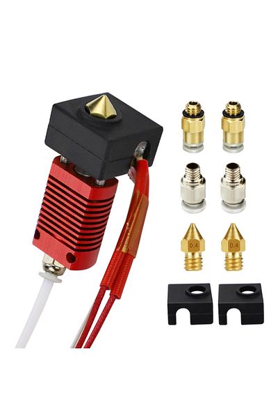 ALLOYSEED 9pcs Assembled Extruder Hot End Kit for Creality Ender 3 V2/Ender 3Pro 0.4mm MK8 Brass Nozzle Hea...