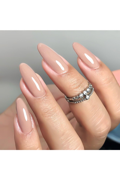 Choice 647 24 قطعة/مجموعة أظافر صناعية بنية بيضاء عارية لموسم الخريف والشتاء أطراف لوزية فرنسية