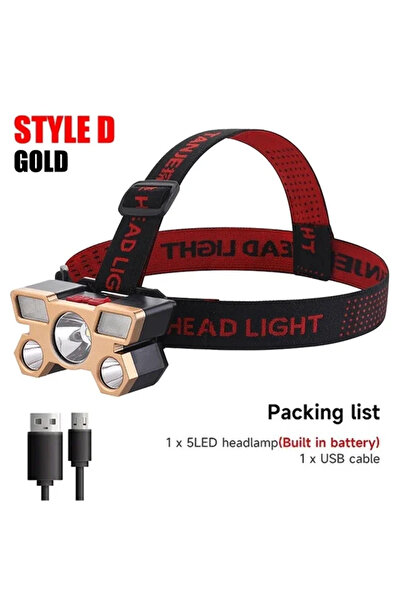 Heinast Style D 5 LED Flashlight Rechargeable with Built in Battery Strong Li...