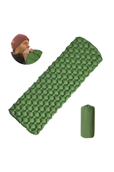Choice LT-01Army Green وسادة نوم للتخييم في الهواء الطلق قابلة للطي على الشاطئ مع وسائد