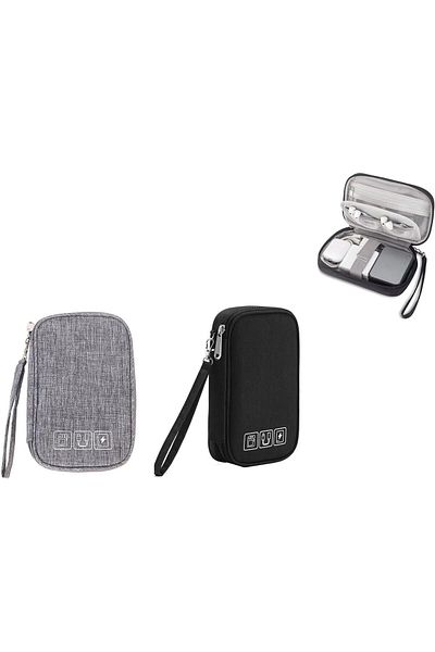 COOYA 2Pcs Electronic Accessories Storage Bag,Small Portable All-in-One Organizer,for Power Cords Charger
