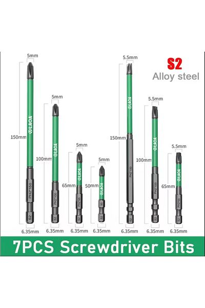 LAOA LA617013 LAOA Strong Magnetic Phillips Screwdriver S2 Screwdriver Bit for Electricians PH2