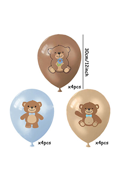 Choice 10 بالونات 12 بوصة، 12 بالونة بطبعة دب لطيف، 12 بوصة بالونة دب بني من ...