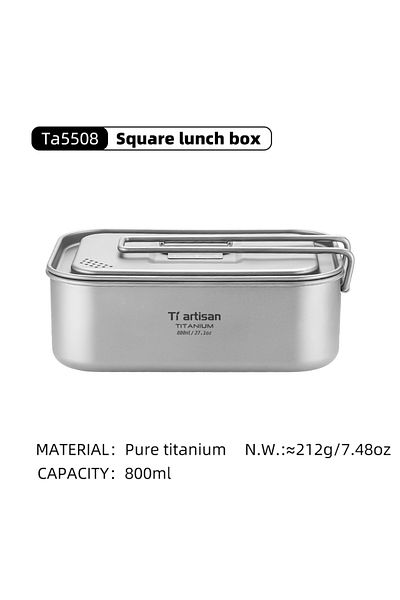 Choice 800ML Dinner Box Tiartisan Titanium 800ML Single Layer Lunch Box Outdoor Camping Lightweight Portabl