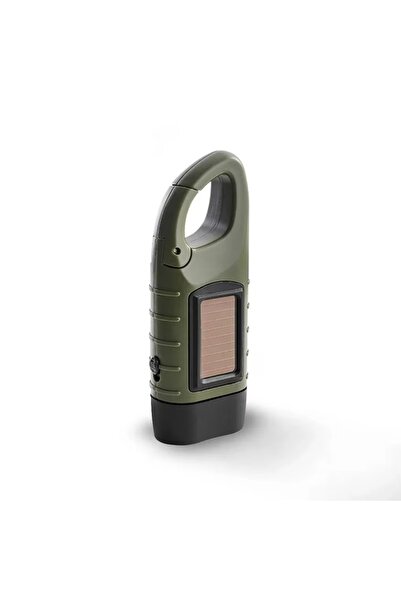 Choice مصباح يدوي LED محمول باللون الأخضر يعمل بمقبض يدوي ومصباح دينامو وفانوس احترافي يعمل بالطاقة الشمسية للخيمة